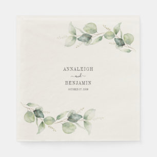 Serviette En Papier Eucalyptus Feuille Mariage de verdure