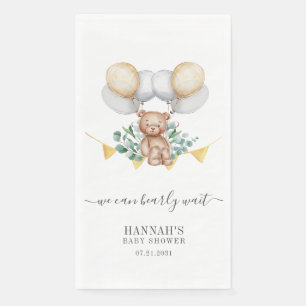 Serviette En Papier Eucalyptus Greener Bear Baby shower Script moderne