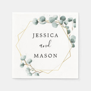 Serviette En Papier Eucalyptus Greenery Cocktail Mariage Napkin