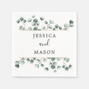 Serviette En Papier Eucalyptus Greenery Cocktail Mariage Napkin