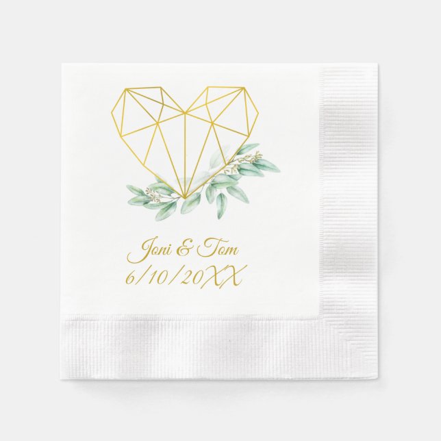 Serviette En Papier Eucalyptus Mariage Cocktail serviettes (Devant)