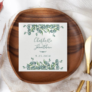 Serviette En Papier Eucalyptus Mariage de feuillage botanique