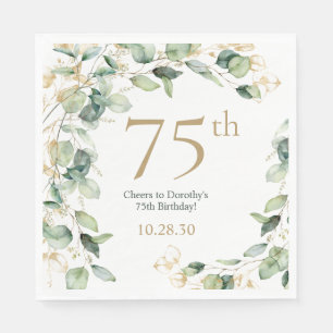 Serviette En Papier Eucalyptus pour 75e anniversaire