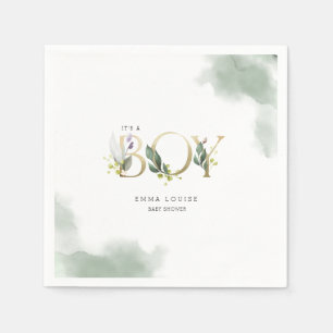 Serviette En Papier Eucalyptus verdoyant C'est un Baby shower garçon