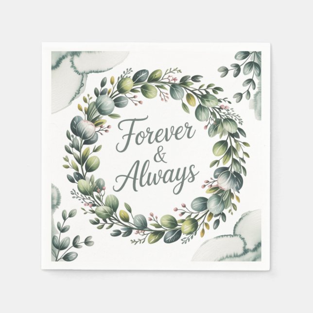 Serviette En Papier Eucalyptus vert à la menthe (Devant)