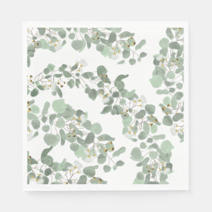 Serviette En Papier Eucalyptus Vert Argent Dollar Gum Blossoms