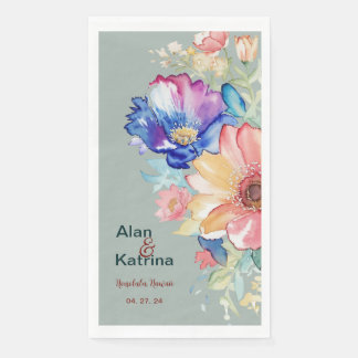 Serviette En Papier Eucalyptus Vert Bold Wildflower Floral