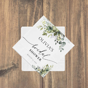 Serviette En Papier Eucalyptus vert Fête des mariées florale