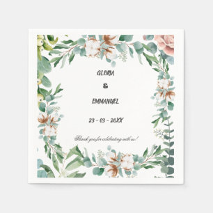 Serviette En Papier Eucalyptus vertes quittent le Mariage floral