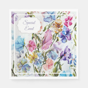 Serviette En Papier Événement Spécial Coloré Fête Florale Fantaisiste