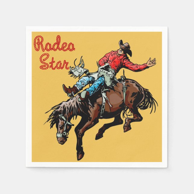 Serviette En Papier Événements de rodéo Western Party Napkins (Devant)
