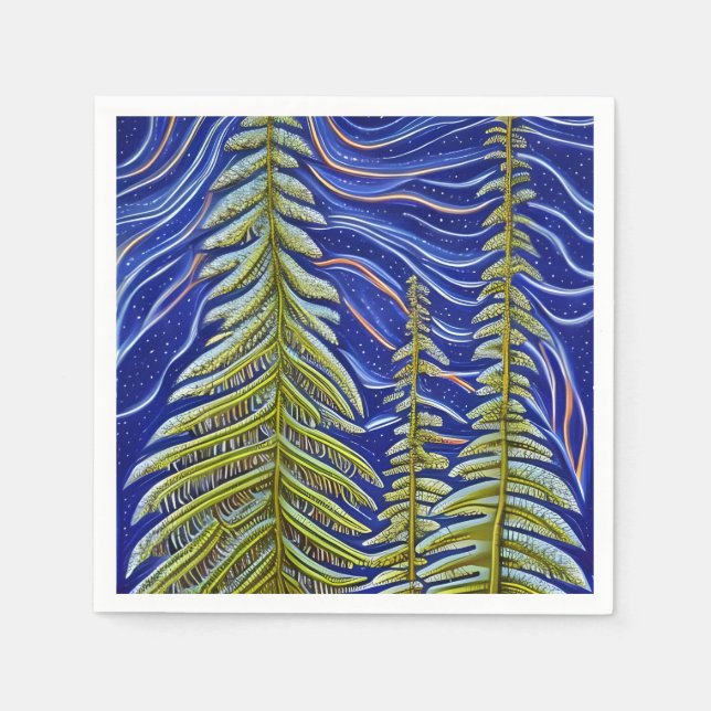 Serviette En Papier Evergreens Abstraits lunaires (Devant)
