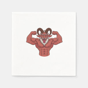 Serviette En Papier Evil Krampus Noël Flexing Muscles Fitness