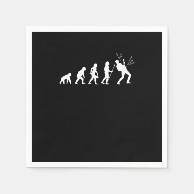 Serviette En Papier Evolution Rock Music Guitarist Bass Electric Guita (Devant)