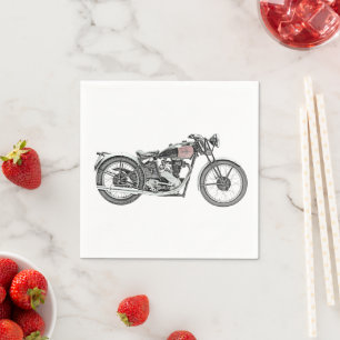 Serviette En Papier Excelsior Warrior Moto Dessin Moto