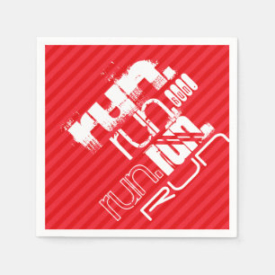 Serviette En Papier Exécuter ; Bandes rouges écarlates