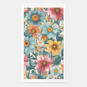 Serviette En Papier Extraordinaire été joli Fleurs colorées