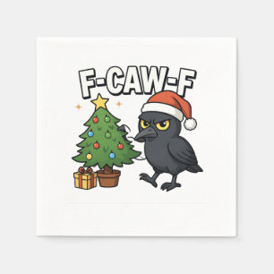 Serviette En Papier F-caw-f Noël Corbeau Sapin Xmas Arbre Mème
