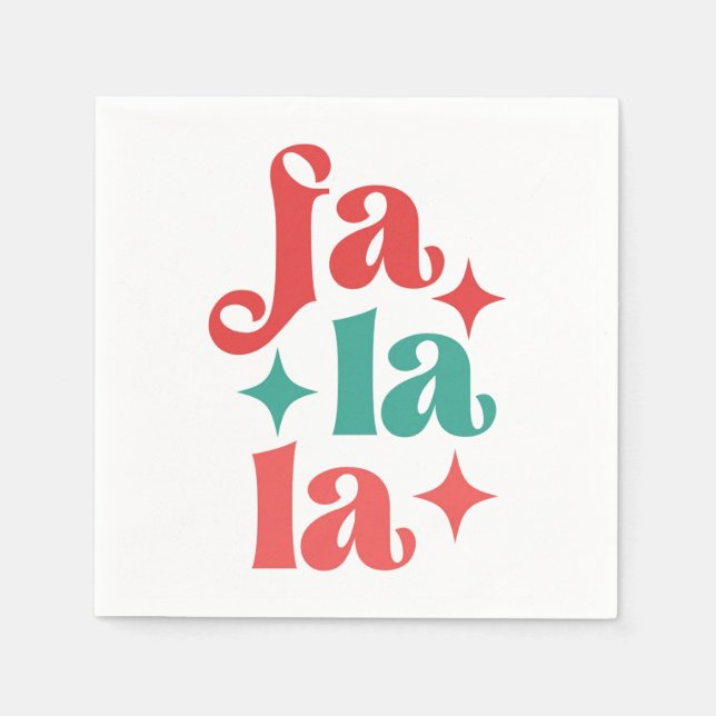 Serviette En Papier Fa La La - Festive vacances Typographie Design (Devant)