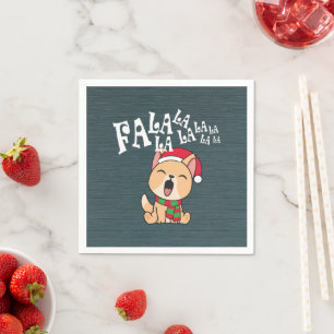 Serviette En Papier Fa La La La La Christmas Chant Chien Napkin