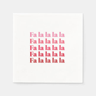 Serviette En Papier "Fa La La" Naples de Noël roses