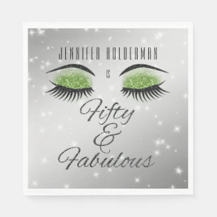 Serviette En Papier Fabuleux 50 Black Green Glam Eyes Lunch Napkins