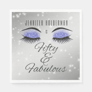 Serviette En Papier Fabuleux 50 Black Periwinkle Glam Eyes serviettes