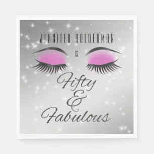 Serviette En Papier Fabuleux 50 Black Pink Glam Eyes Papier serviettes
