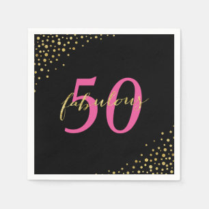 Serviette En Papier Fabuleux 50 Rose & Or moderne Anniversaire