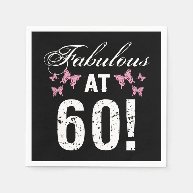 Serviette En Papier Fabuleux 60e anniversaire (Devant)