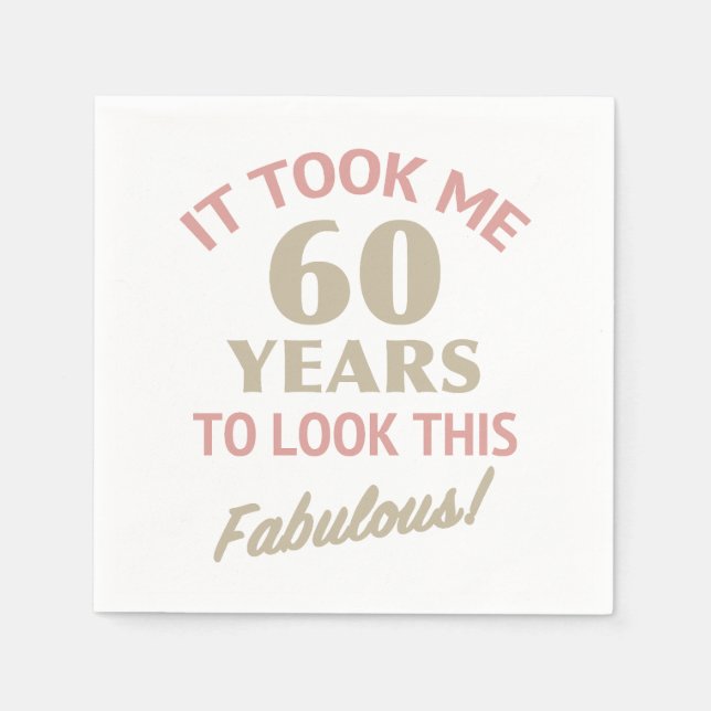 Serviette En Papier Fabuleux 60e anniversaire (Devant)