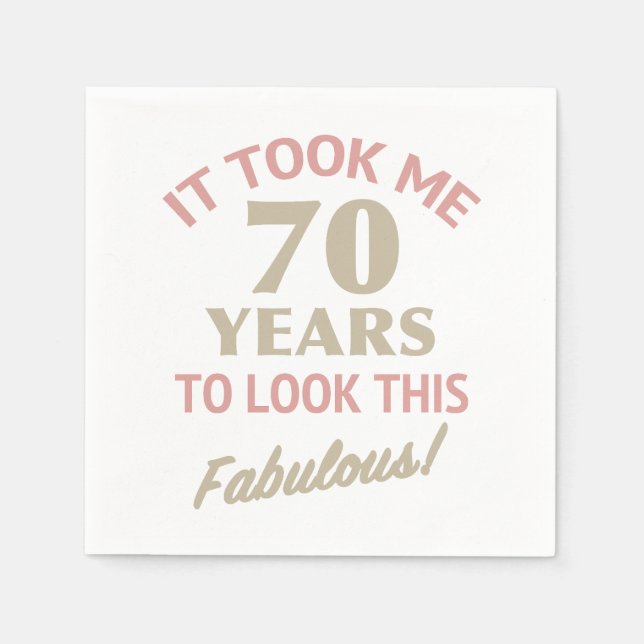 Serviette En Papier Fabuleux 70e anniversaire (Devant)
