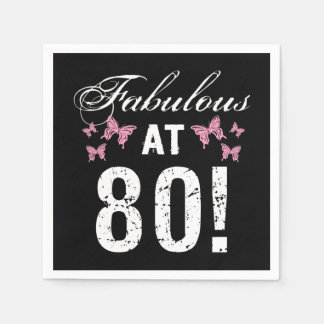 Serviette En Papier Fabuleux 80e anniversaire