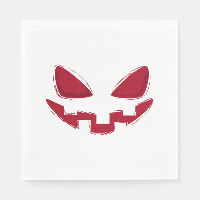 Serviette En Papier Face Citrouille Halloween (Devant)