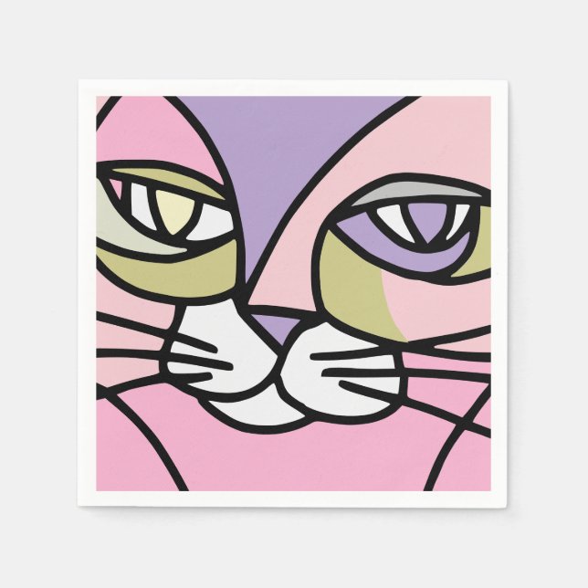 Serviette En Papier Face de chat (Devant)