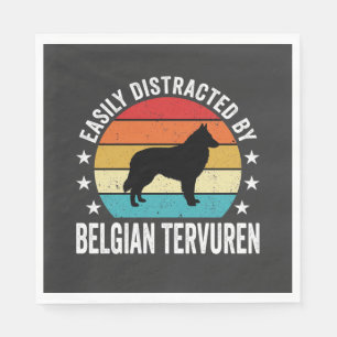 Serviette En Papier Facilement distrait par le chien Tervuren belge