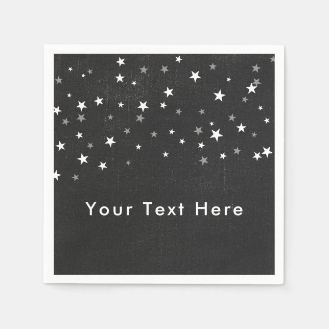 Serviette En Papier Faded Black Denim Starry GrunParty Personnalisé (Devant)