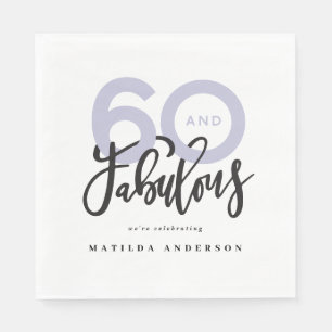 Serviette En Papier Faire 60 look bon anniversaire de typographie mode
