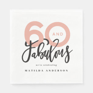 Serviette En Papier Faire 60 look bon anniversaire de typographie mode
