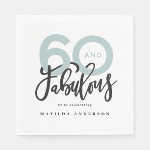 Serviette En Papier Faire 60 look bon anniversaire de typographie mode