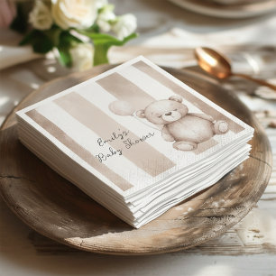 Serviette En Papier Faire Attendre Douce Fête de Naissance Ourson