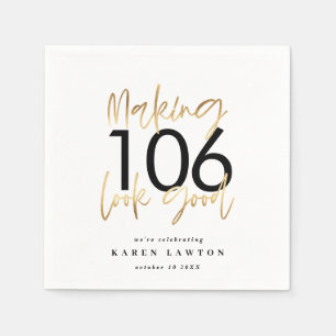 Serviette En Papier Faire bonne apparence or fête d'anniversaire servi