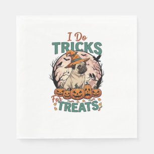 Serviette En Papier Faire des tours friandises Halloween Pug Sorcière 
