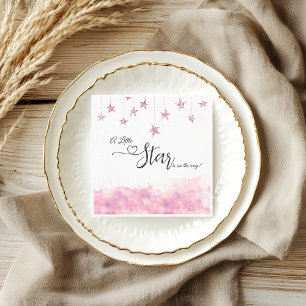 Serviette En Papier Faire dodo Petite Étoile Rose Fille Baby Shower