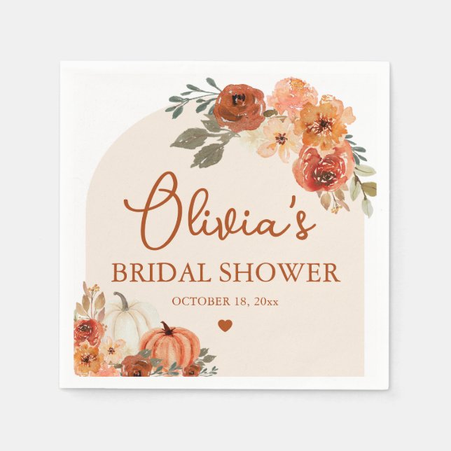 Serviette En Papier Faire l'amour Boho Citrouille Terracotta Réception (Devant)