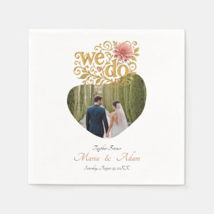 Serviette En Papier Faire-part de mariage élégant avec Dahlias rose et