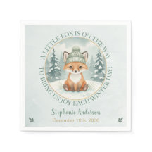 Faire-part de naissance Renard d'hiver en forêt