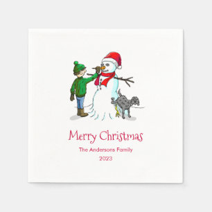 Serviette En Papier Faire un bonhomme de neige