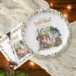 Serviette En Papier Fairy First Woodland Animaux Champignons 1er anniv