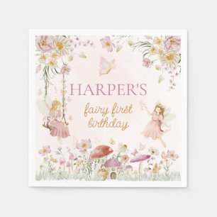 Serviette En Papier Fairy Garden Anniversaire